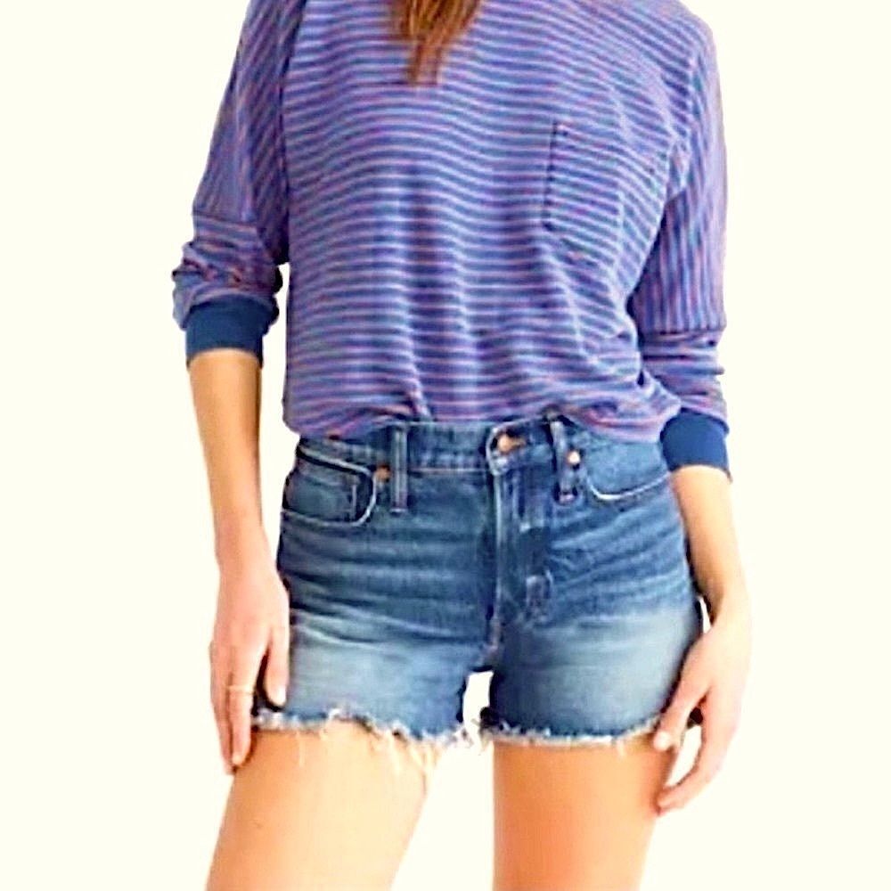 Madewell Madewell “The Perfect Vintage Short” High Rise  Raw Hem Shorts